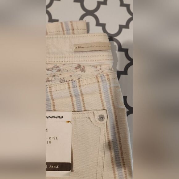 Pilcro and the Letterpress by Anthropologie Pinstripe High Rise Slim Ankle Pants - Picture 7 of 13